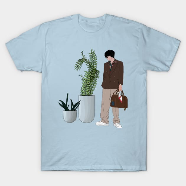 Kim Taehyung with plants - BTS T-Shirt by SemDesigns